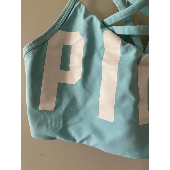 Victorias Secret PINK Ultimate Unlined Blue Sports Bra- Size Small - Picture 2 of 5